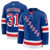Miehille NHL New York Rangers Pelipaita Fanatics Premium Igor Shesterkin 2024-25 koti Sininen